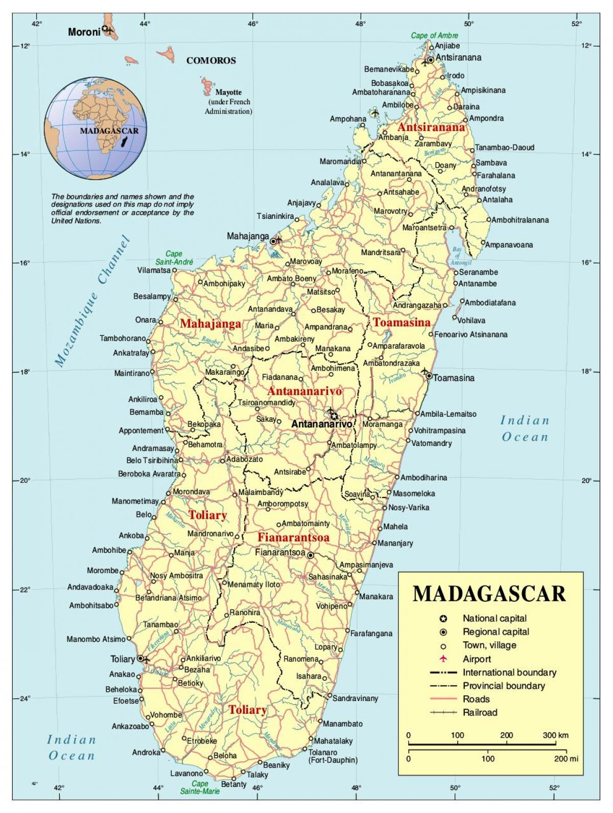 지도 마다가스카르의 도로