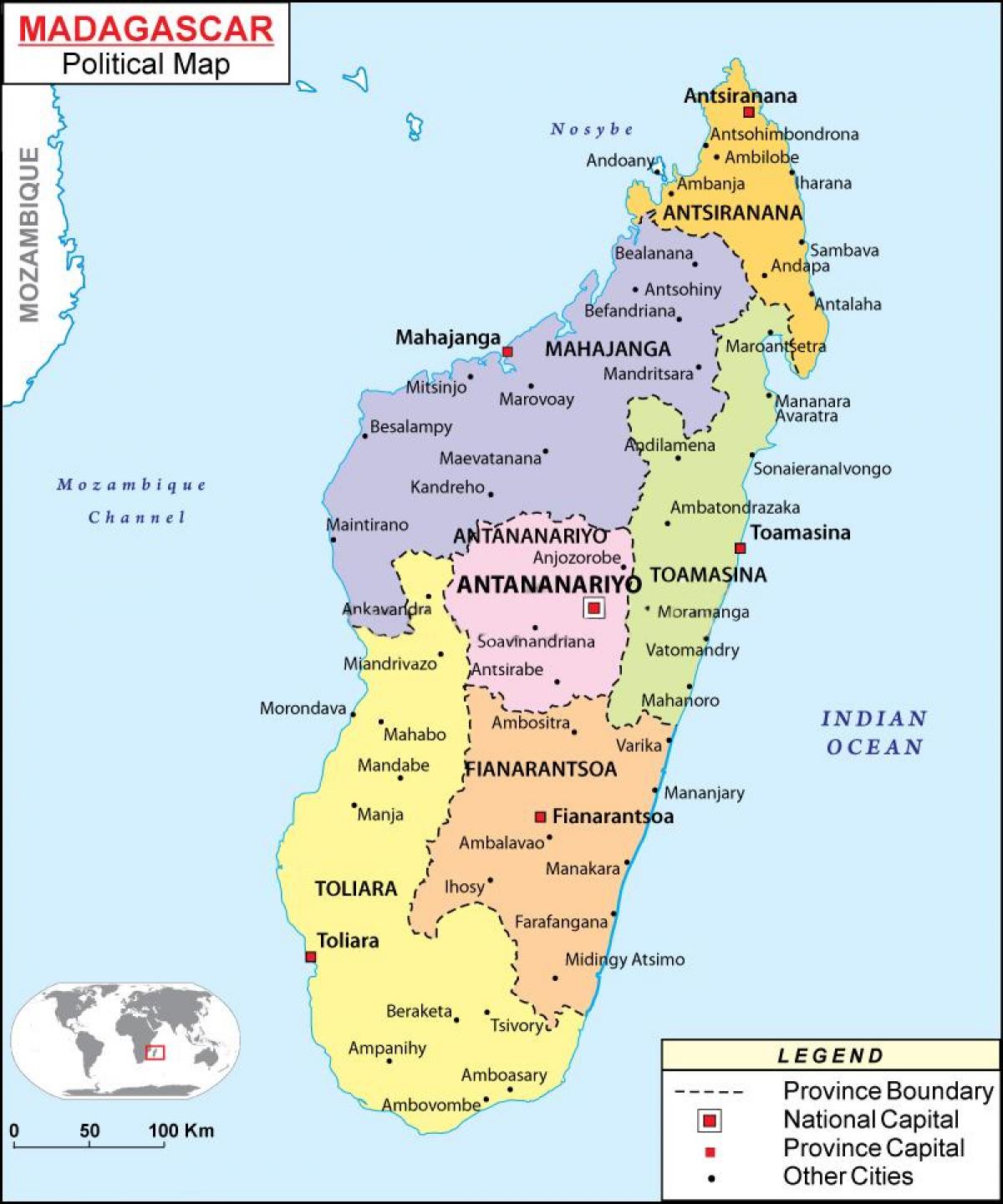 의 지도의 정치지도 마다가스카르