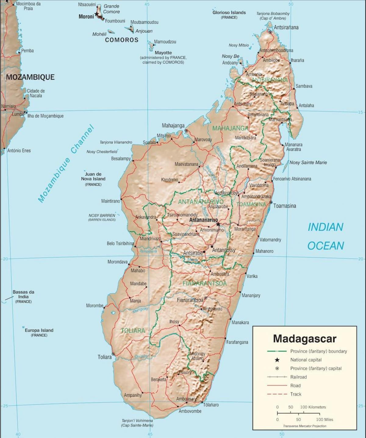 마다가스카르 국가 지도